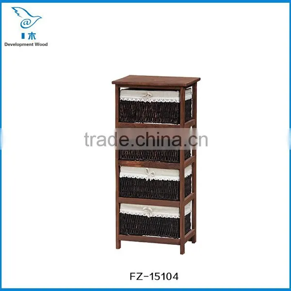 Wooden Storage Cabinet With Rattan/Wicker Drawer Quality Choice photo-4