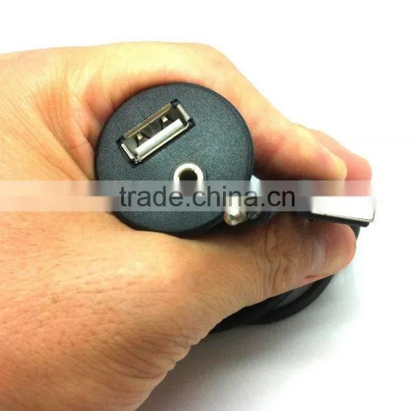 Car Dashboard Flush Mount USB Extension Cable Install Kit 1/8 Inch A/V Jack photo-4
