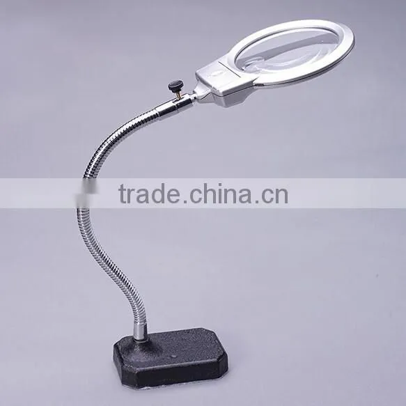 Portable 2X LED Goose Neck 20X Stand Floor Stand Magnifier Lamp Vertical photo-2
