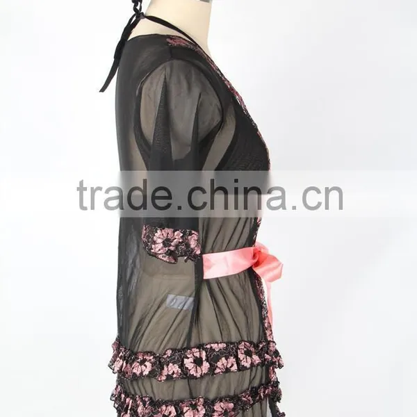 Hot Selling Flower Fashion Babydoll Ladies Night Dress Sex photo-4