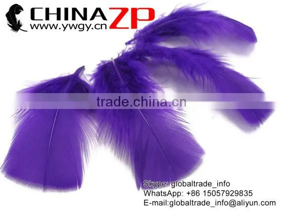 CHINAZP Wholesale Pretty Plumage Bulk Dyed Purple Turkey Fluff Flat T-Base Body Feathers for Parties photo-2