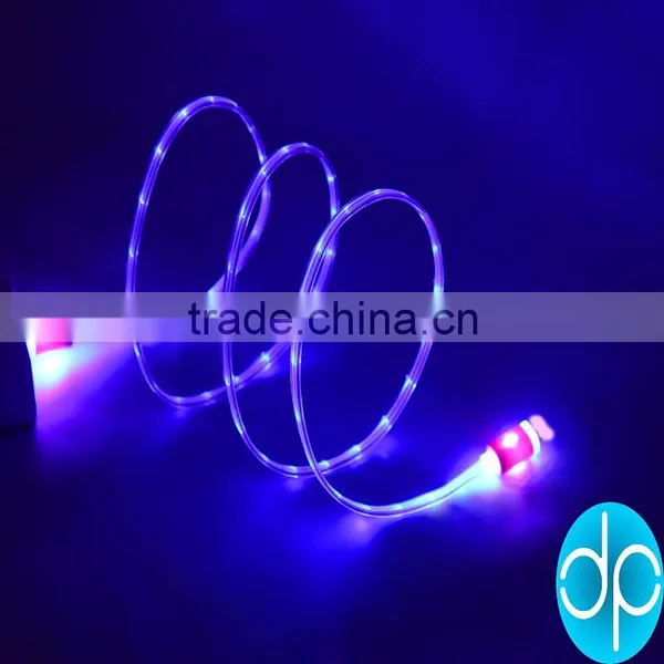 China Wholesale Crystal Connector Embedded Led Flash Light Usb Charging Cable for Mobile Phone Android photo-2