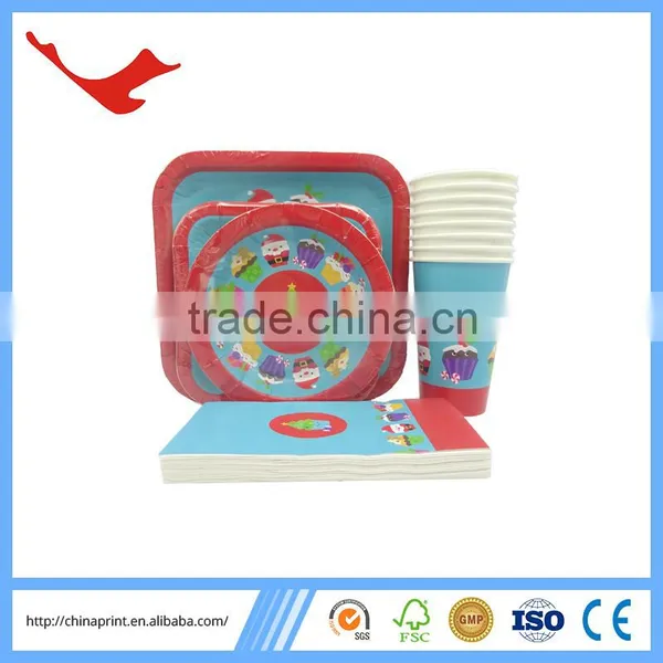 006 FDA Standard Printed Disposable Tableware for Christmas Theme Party photo-6