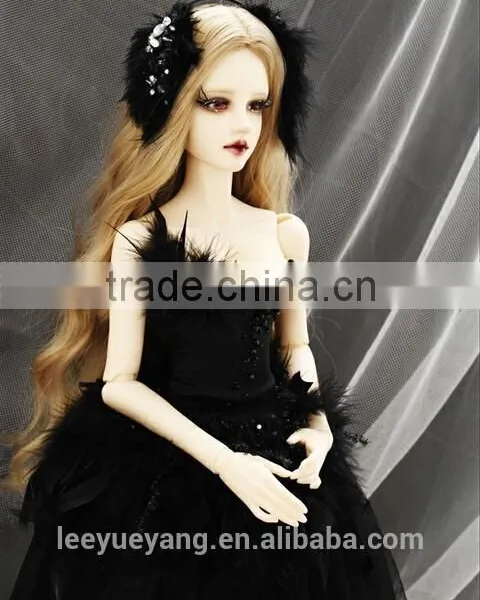 Hot Selling Synthetic Long Dark Blonde Loose Wavy Bjd Doll Wig photo-3