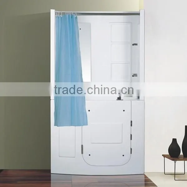 Acrylic Walk in Bathtub With Shower and Backboard