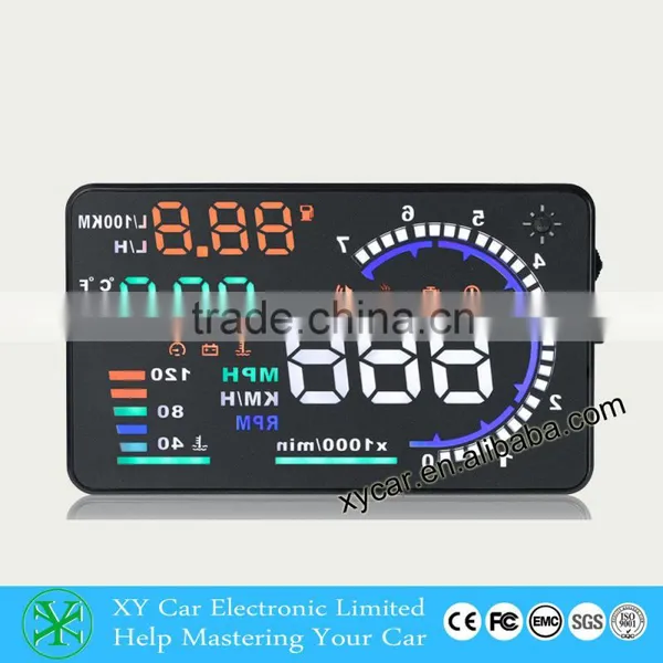 Wholesale 5" GPS Car HUD Head Up Display OBD 2 Speed Warning System, Hud Display XY-HUD208 photo-2