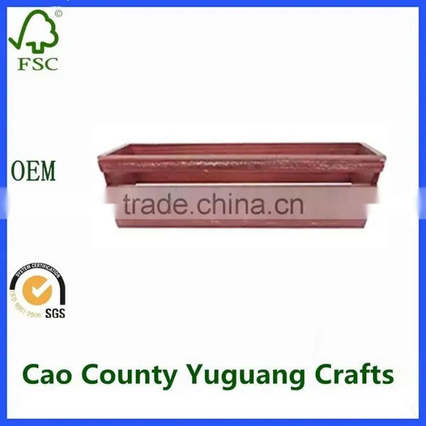 Gift Wood Crate Red Colored Decorative Wooden Storage Crates photo-3