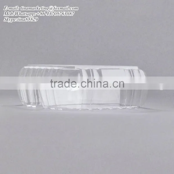 Clear Hinged BOPS Plastic Food Service Box Multi Compartment Clamshell Food Container photo-3