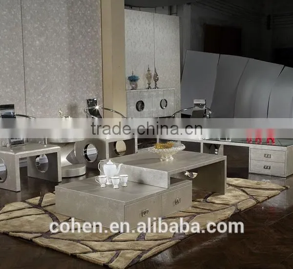 2016 Modern Design Removable Stylish New Center Table Coffee Table Covered by PU for Stainless Steel Furniture photo-5