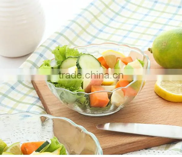 Very Large Decorative Clear Glass Salad Bowls photo-3