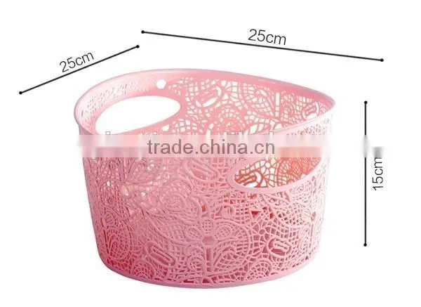 Plastic Basket for Storage Sundries With Handle, Plastic Lace Basket photo-4