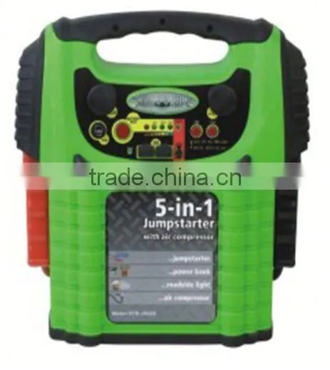 163555 5 in 1 100PSI Air Compressor 8 LED Work Light 2xDC 5V 500 MA USB Socket Output Jump Starter photo-2