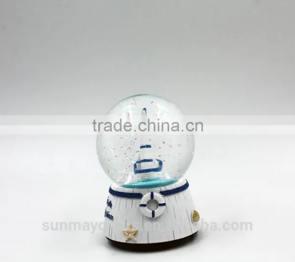 Custom Polyresin Sea S-style Nauigatian Music Snow Globe for Sale photo-5
