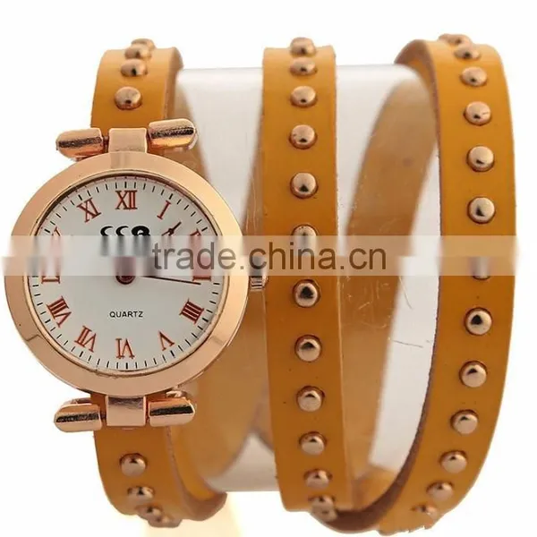 Hot Sell Colorful Multilayer Lady Watch Leather Band Wrap Bracelet Wrist Watch photo-3