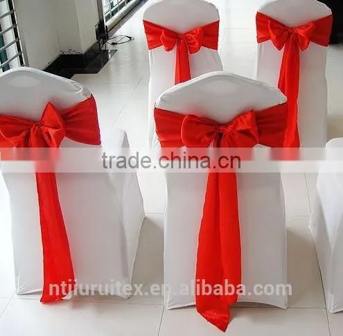 Red Satin Chair Sash for Party Decoration photo-3