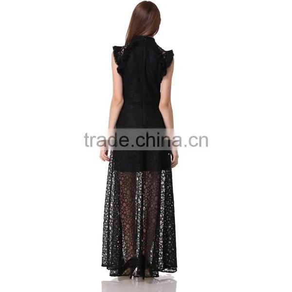 Domin Fashion Black Patterns for Lace Long Dress photo-5