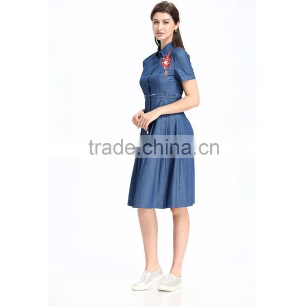Domin Fashion Latest Formal Embroidery Jean Dress Patterns photo-5