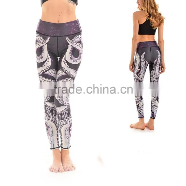 2017 Wholesale Online Shopping Cheap High Waist Custom Design Fitness Pants Yoga Leggings For Women photo-3