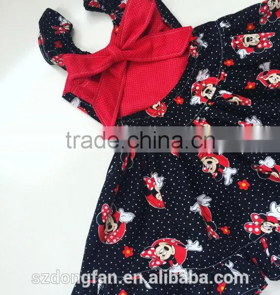 Wholesale Girl Boutique Clothes Summer Sleeveless 2 Years Old Baby Girl Ruffle Dress photo-2