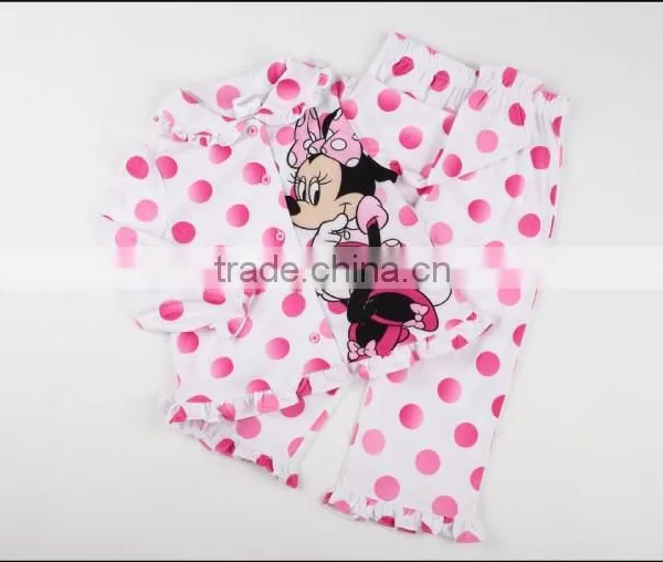 Baby Girl Mickey Mouse Printing Two-piece License Pajamas photo-6