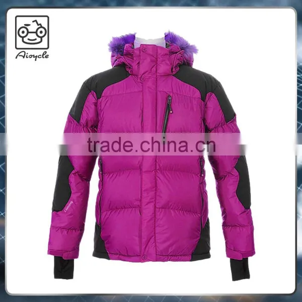 Ladies long down jacket nylon windbreaker