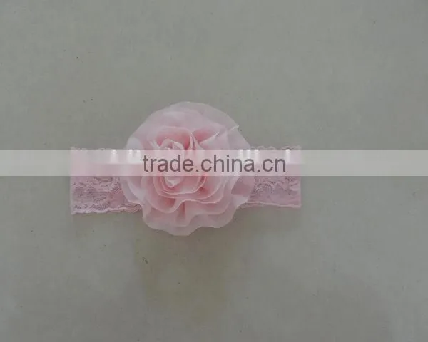 Baby Lace Tulle Headband Cotton Flower Elastic Craft Floral Kids Hairband 2016 Wholesale photo-2