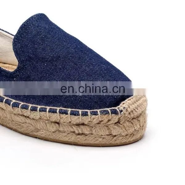 Wholesale Washed Demin Canvas Alpargata Women Slip on Shoes photo-3