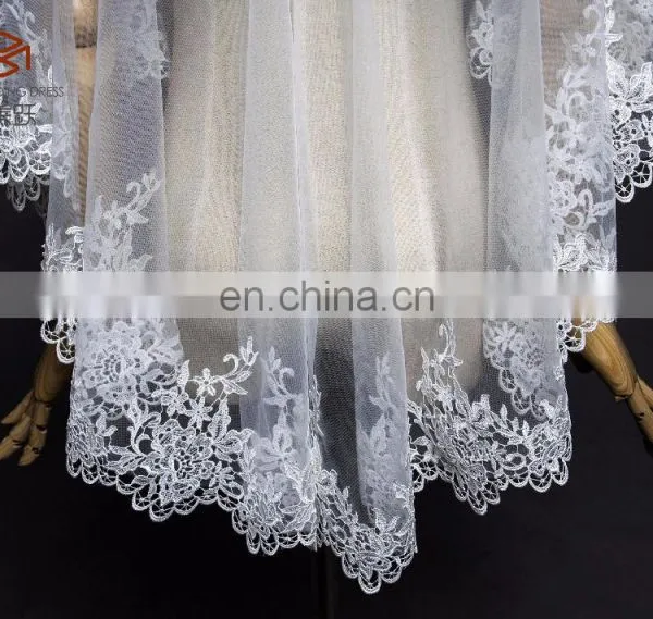 Lace Trim Wedding Veils 2017 Short Black Bridal Veil Wedding Accessories photo-5