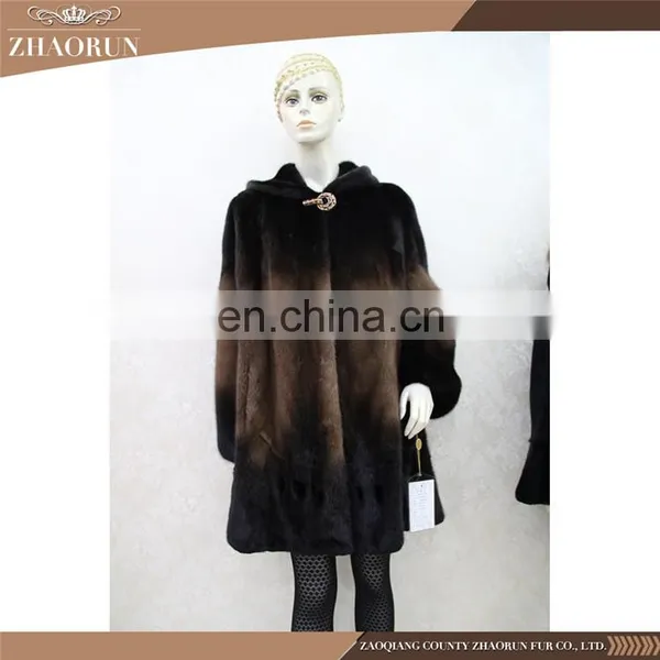 Luxury New Fashion Long Mink Fur Parka Real Mink Fur Coat photo-3
