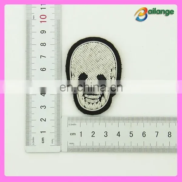 Brilliant High Quality Hand Embroidered Skull Badges in China photo-2