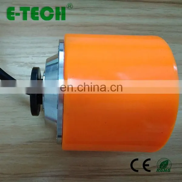 High Quality 3" 3inch 12v 24v 36v Single Shaft Brushless PU Solid Tire Hub Motor photo-2
