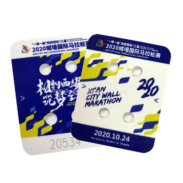 Custom Logo Printed 4 Holes Shoe Tag for Marathon Race Chip Timing photo-5