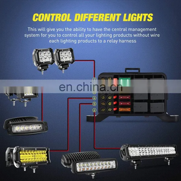 Automatic Dimmable ON-Off LED 6 Gang Switch Panel Relay System Circuit Control Box for Car Accessories photo-5
