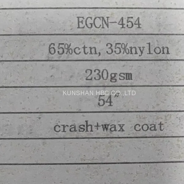 ART.EGCN-454 65%CTN 35%NYLON 230GSM CRASH+WAX COAT