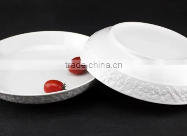 Porcelain Embossed Plate, 8" Porcelain Fruit Plate, Wholesale Porcelain Fruite Plates photo-3