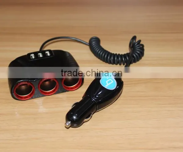 DC 12-24V Car Cigarette Lighter Plug With 3 Power Socket and 3 USB Ports photo-2
