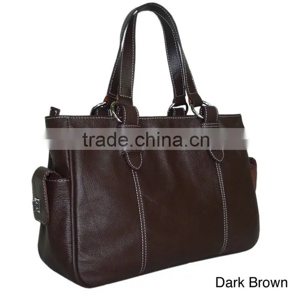 Guangzhou Supplier Genuine Leather Ladies Tote Bag Shoulder Bag With Dual Handles photo-4