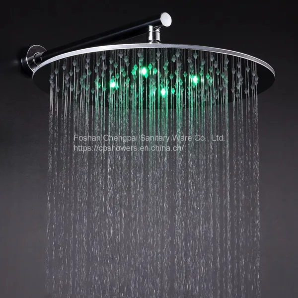 Shower Set With 12inch Round Shower Head Showr Arm 304 Stainless Steel LED Showerhead photo-3