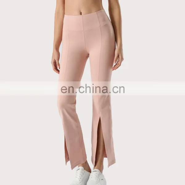 New Style Casual Flare Trousers Fitness Gym Wear Workout Sports Yoga Bu High Waist Running Yoga Wear Pants photo-4