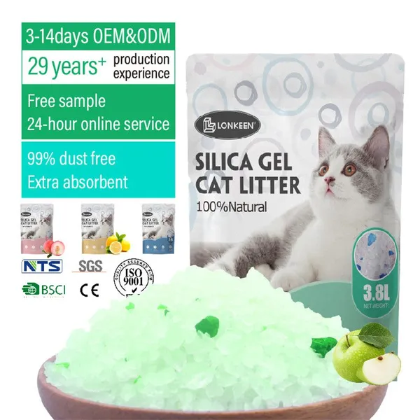 China Factory Apple Scent Bulk Lightweight Dust Free Crystal Cat Litter