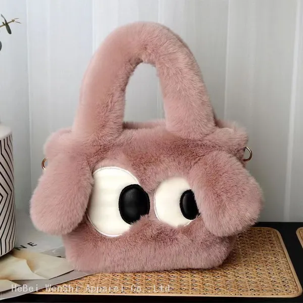 021Plush Bag Big Eyes New Large Capacity Hand Oblique Bag Ladies Light Luxury Fashion Bag photo-3
