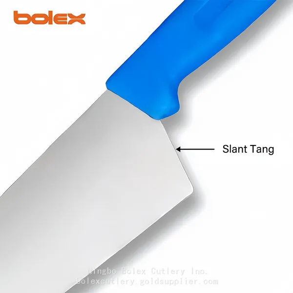 Kitchen Cook Chef Knives Slant Tang Chinese Cleaver Boning Knife SHARPENING GRINDING RENTAL EXCHANGE CUTLERY SERVICES NELLA COZZINI OMCAN GREBAN Cook Kitchen Chef Knives Flutes Edge photo-3