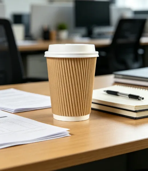 Eco-friendly Disposable Corrugated Hot Drink Cup for Cafe Takeaway photo-2