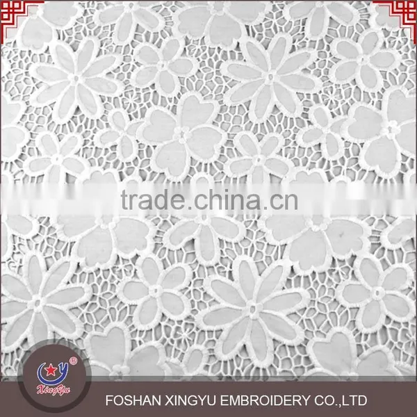 Economical Custom Design Wholesale Qmilch Embroidery White Lace Fabric Tops for Women photo-3