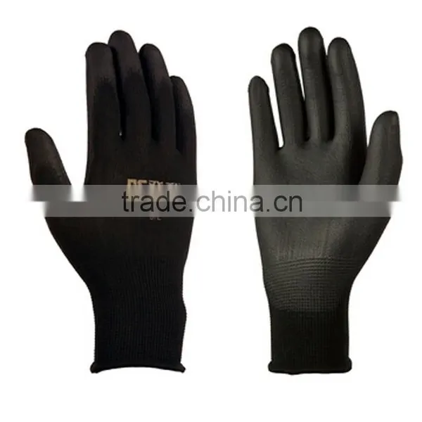 Black pu Coated Gloves/ PU Coated Working Cut Resistance Gloves