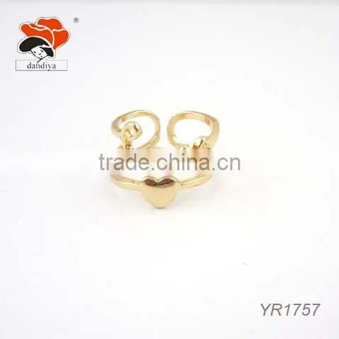 Gold Plating Two Layer Sweet Love And Heart Shaped Favourite Ring