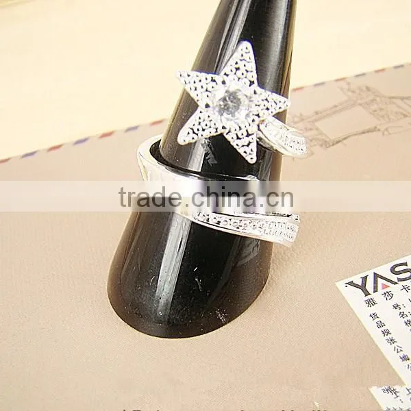 New Arrival Unisex Korea Jewelry Copper Plated With Silver Shape Star Series Ring With High Quality photo-5