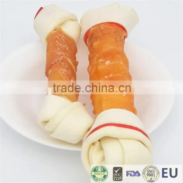 Natural Dog Chew Expanded Rawhide Dental Bone With Chicken Pet Supplies