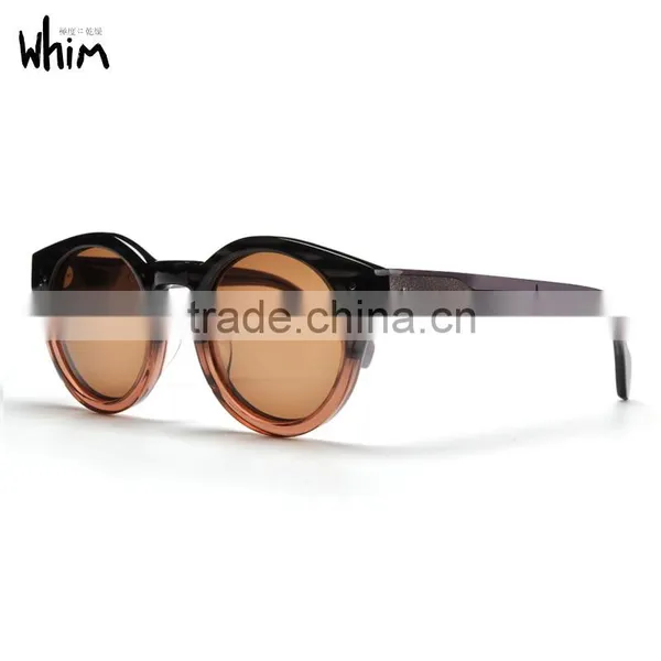 WHIM Vintage Round Frame Women Polarized Acetate Sunglasses photo-4