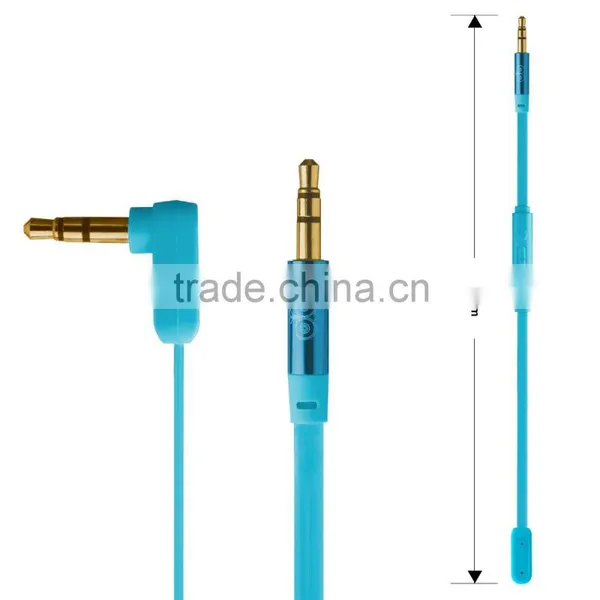 New Volume Control Aux Cable 3.5 to 3.5mm Car Stereo Flat Audio Monitoring Cable Bulk Microphone Cable photo-3